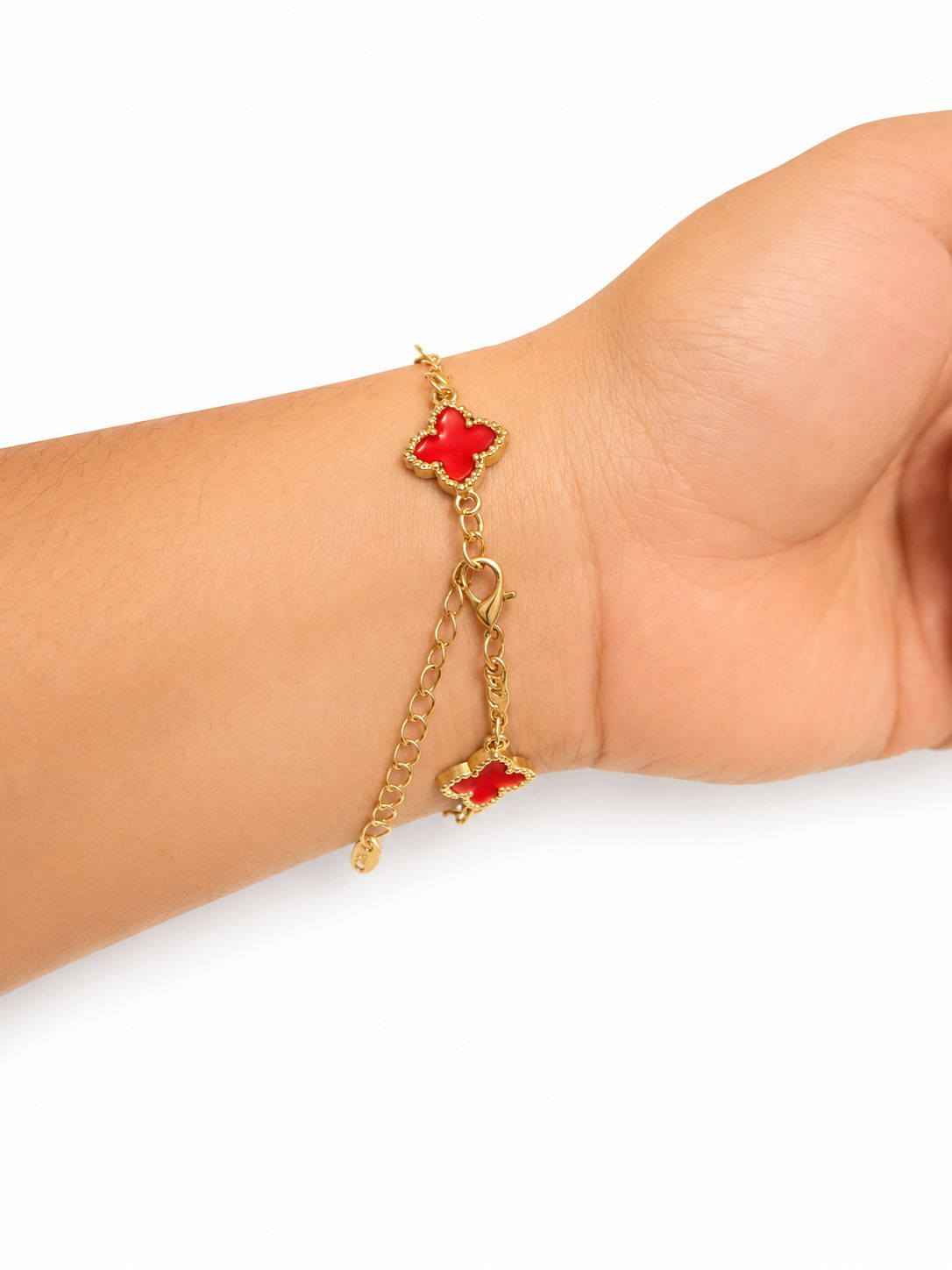 Pulsera de Tréboles Roja