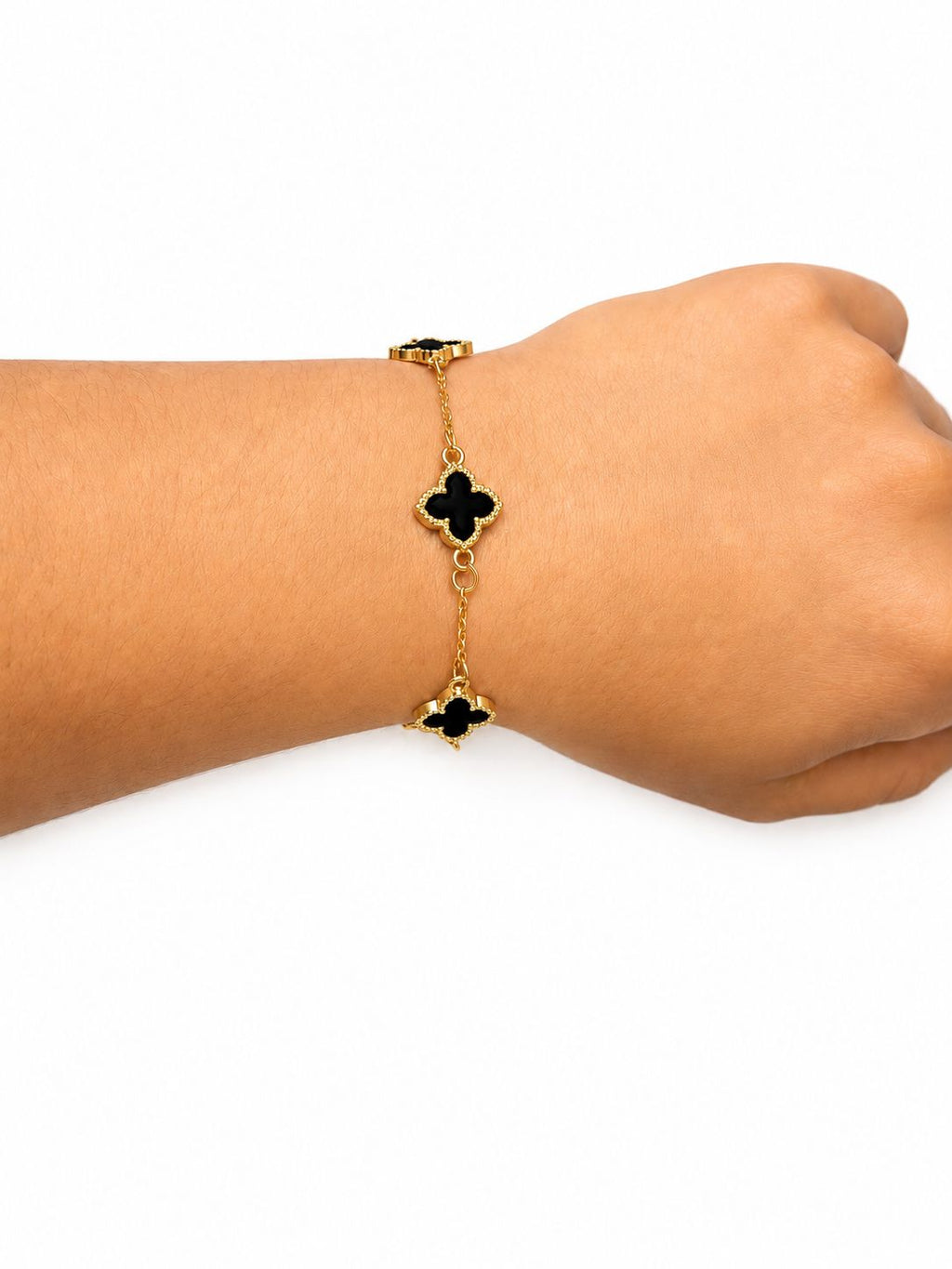 Pulsera de Tréboles Negra