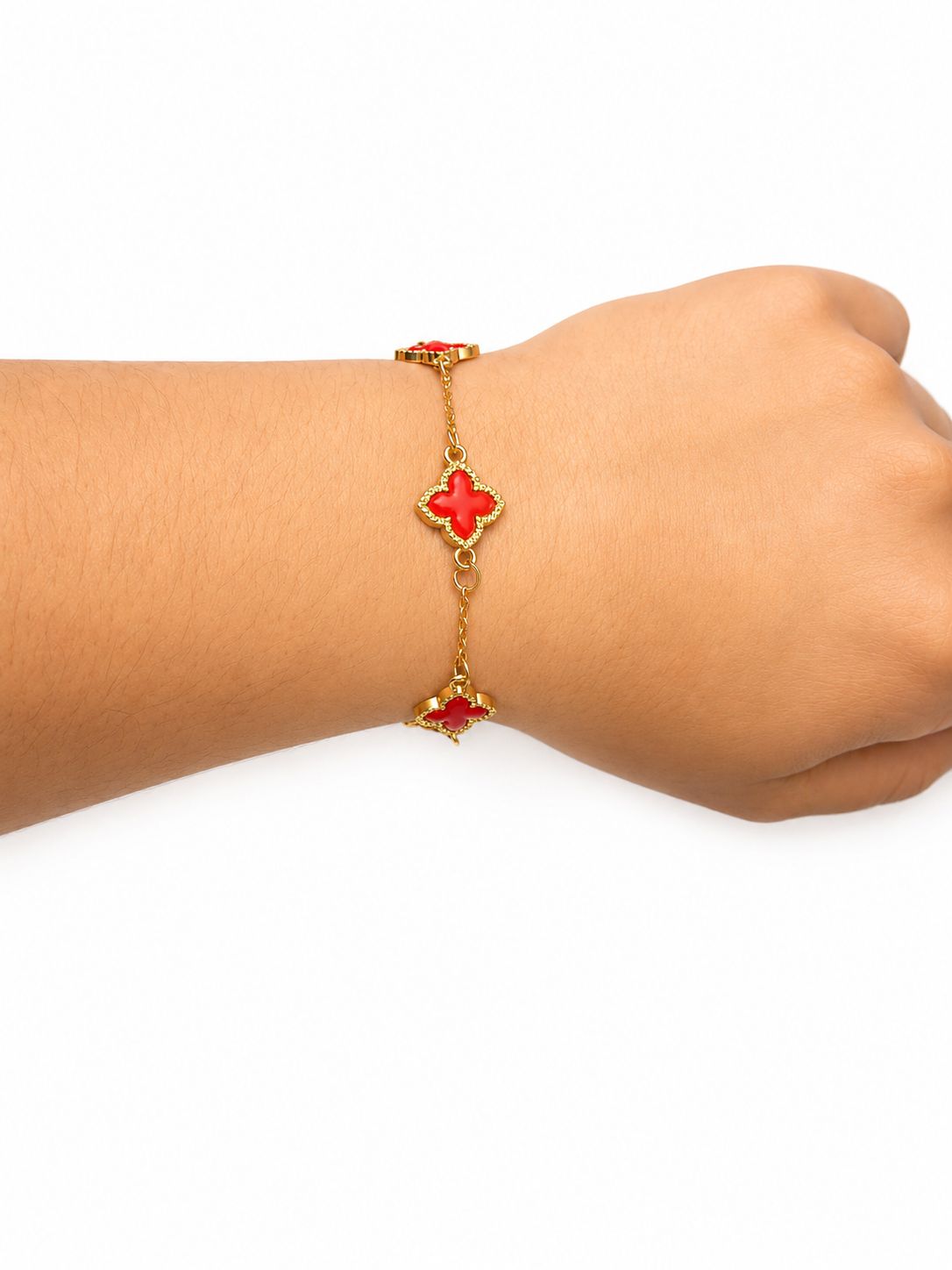 Pulsera de Tréboles Roja
