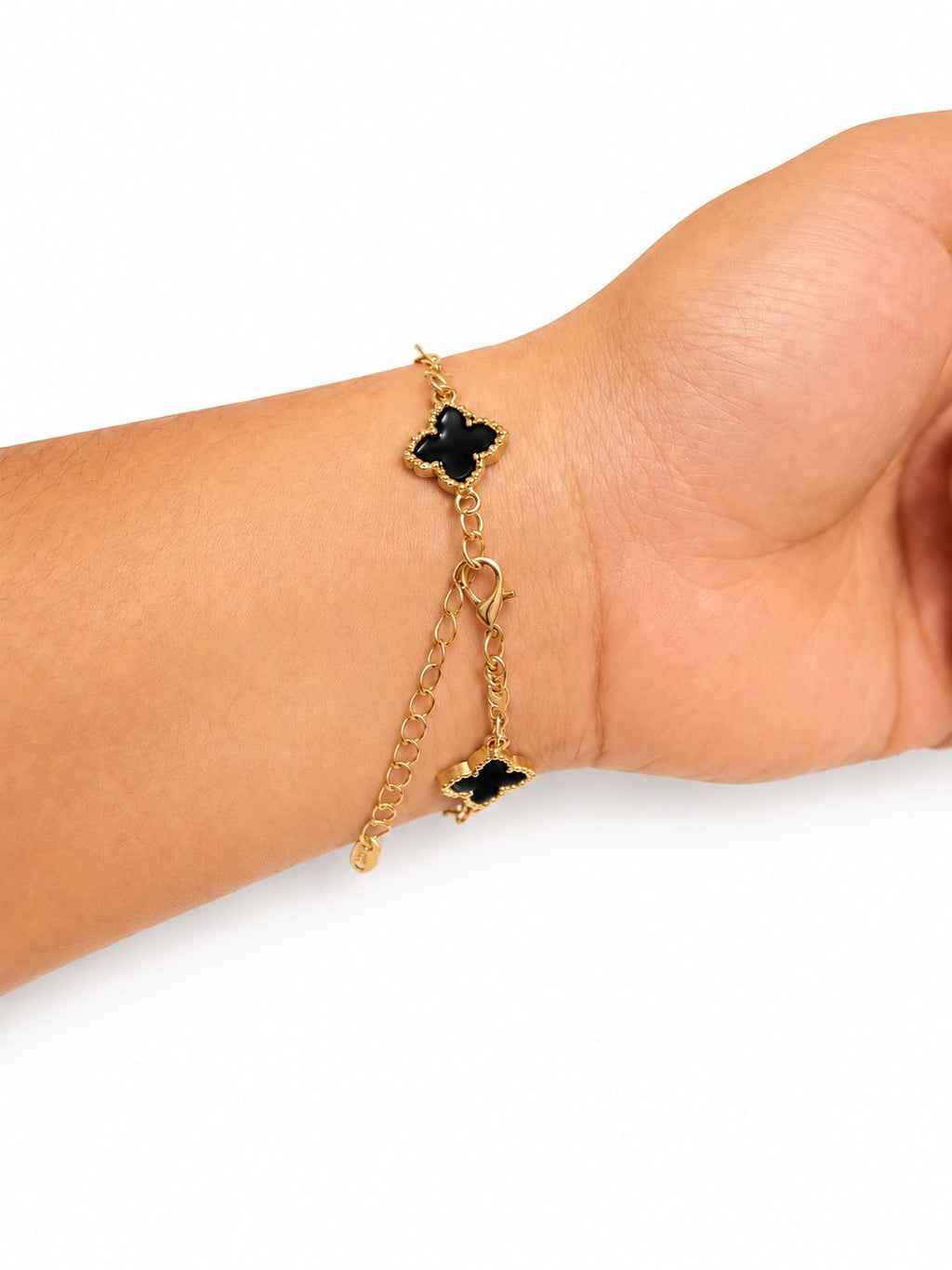 Pulsera de Tréboles Negra