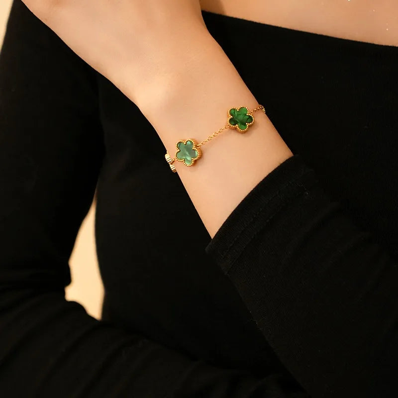 Pulsera de Tréboles Verde De Buena Suerte
