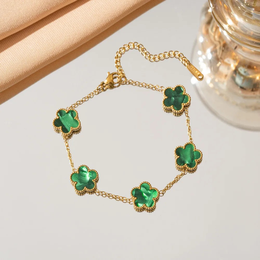 Pulsera de Tréboles Verde De Buena Suerte