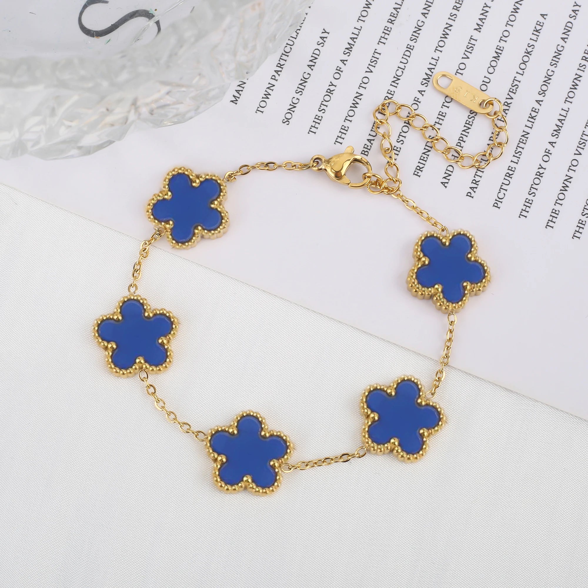 Pulsera de Tréboles Azul De Buena Suerte