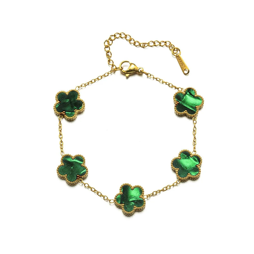 Pulsera de Tréboles Verde De Buena Suerte