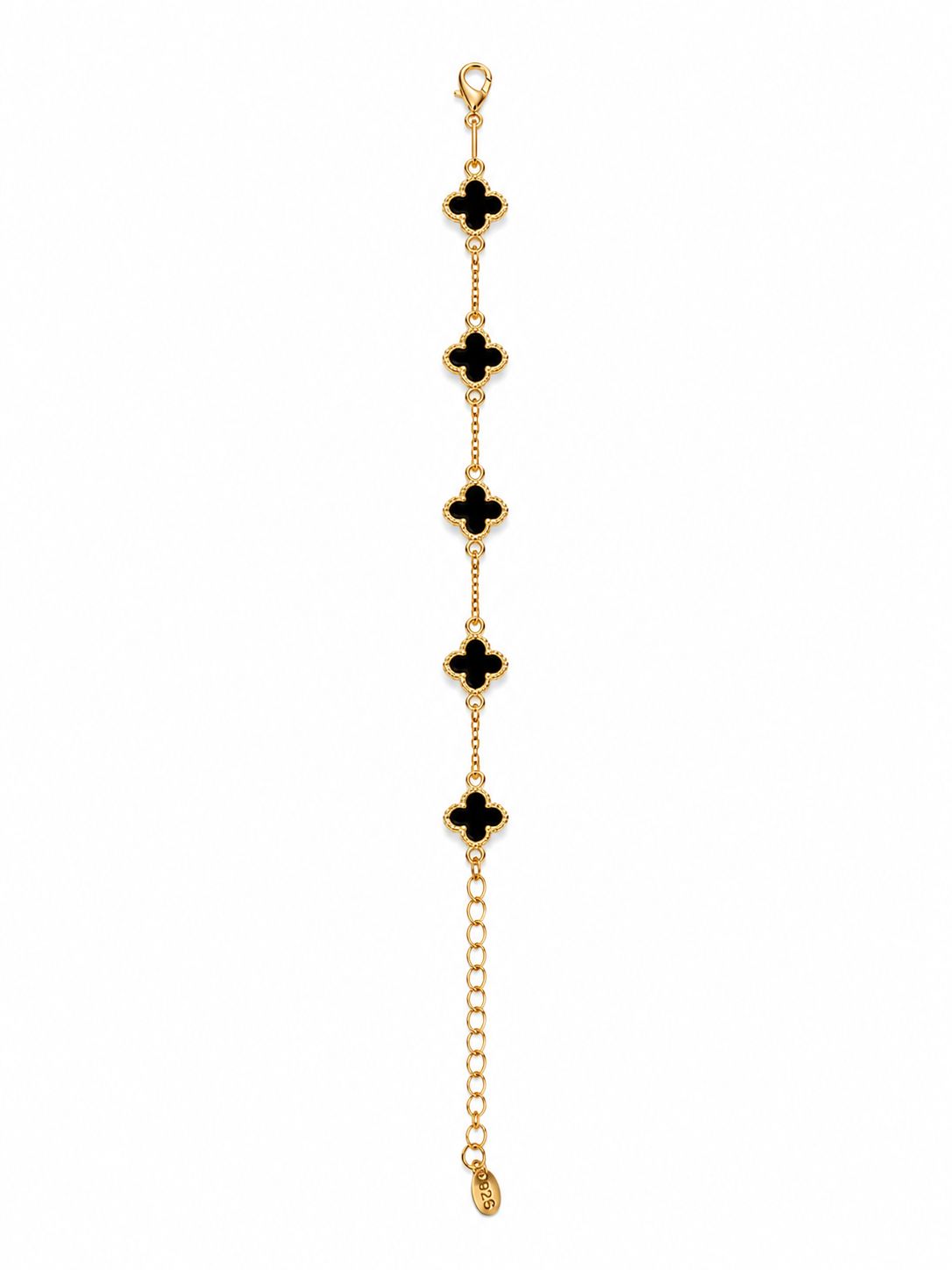 Pulsera de Tréboles Negra